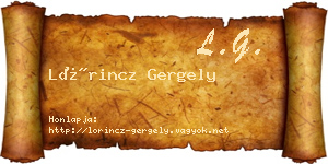 Lőrincz Gergely névjegykártya