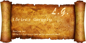 Lőrincz Gergely névjegykártya
