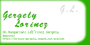 gergely lorincz business card